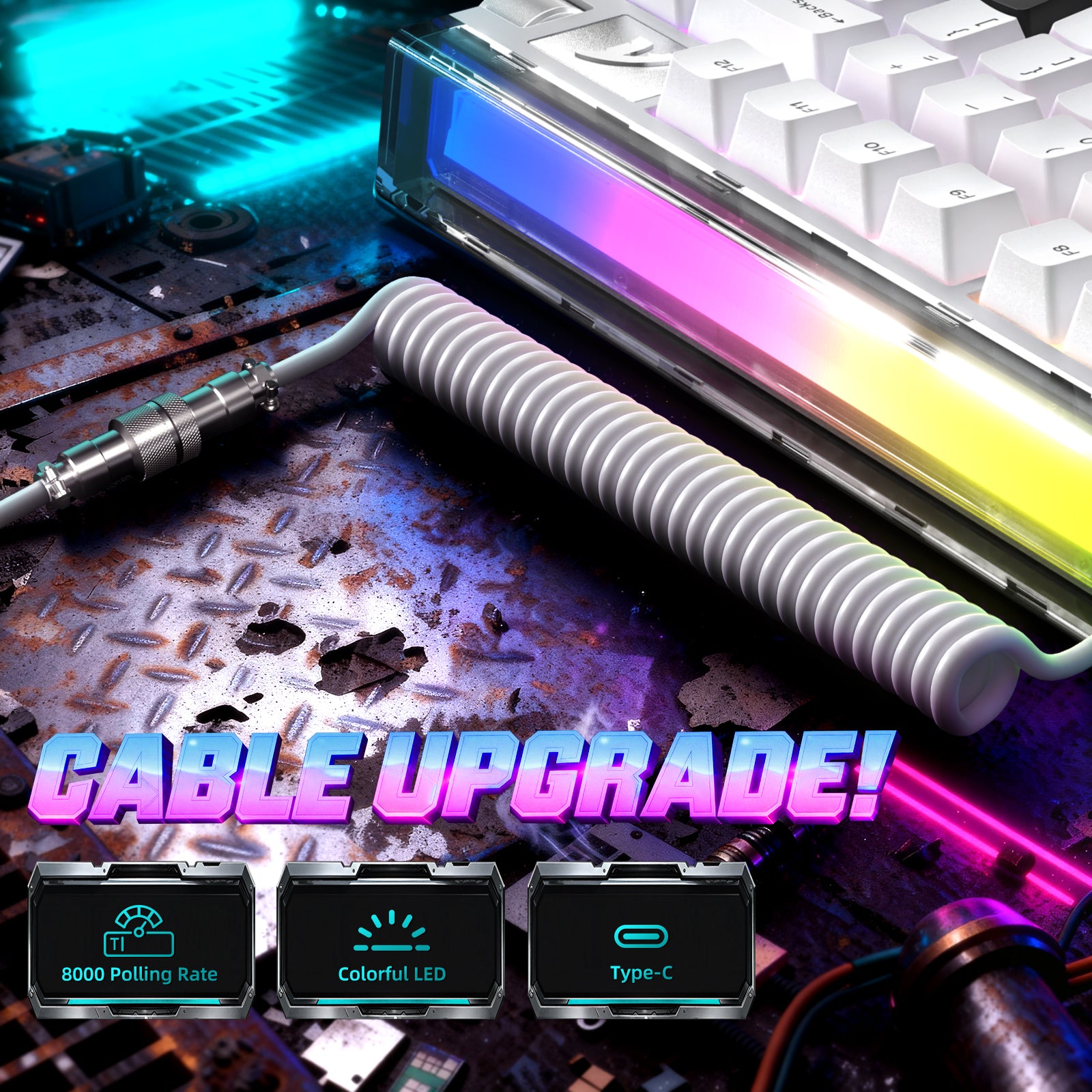 ATTACK SHARK R85 HE Rapid Trigger Klawiatura z kablem LED C01ULTRA