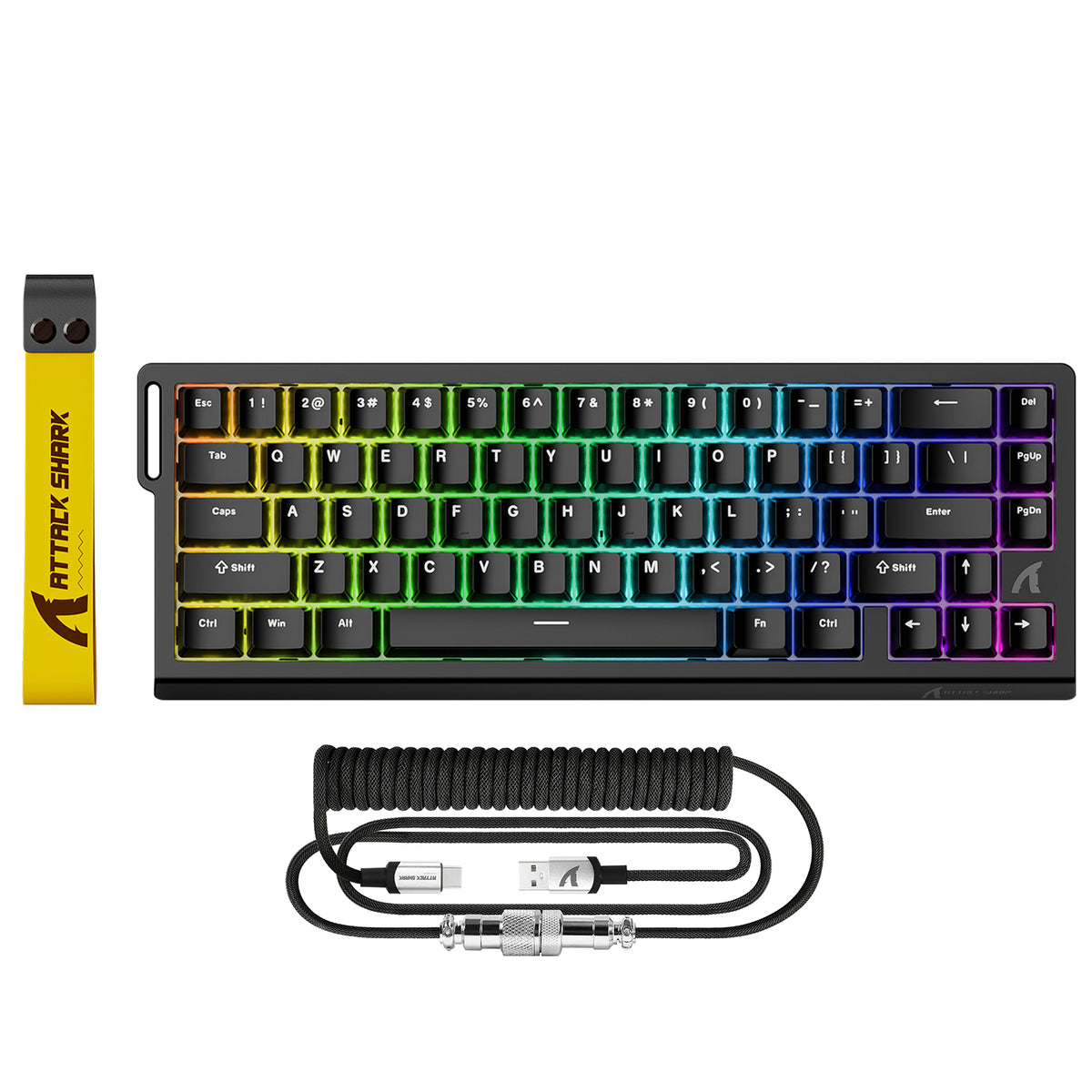 ATTACK SHARK X68 HE Klawiatura z Magnetycznym Przełącznikiem Rapid Trigger ze Spiralnym Kablem C01PRO