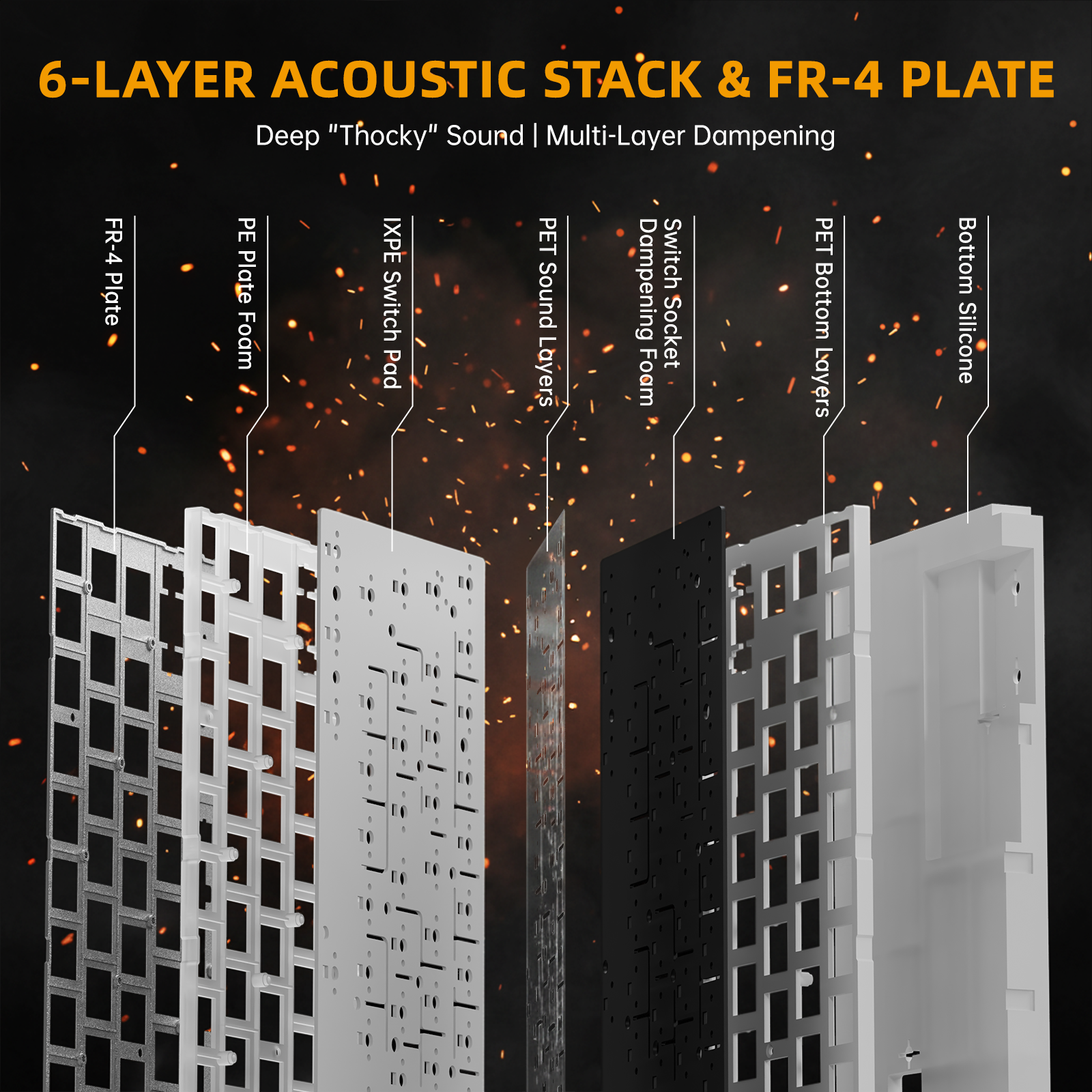 ATTACK SHARK R68 HE Carbon Fiber Rapid Trigger Klawiatura z magnetycznym przełącznikiem