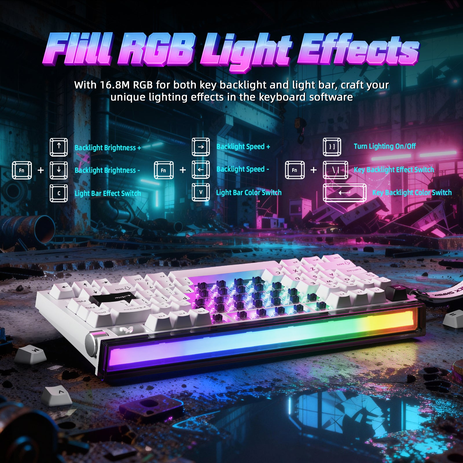 ATTACK SHARK R85 HE Rapid Trigger Klawiatura z kablem LED C01ULTRA