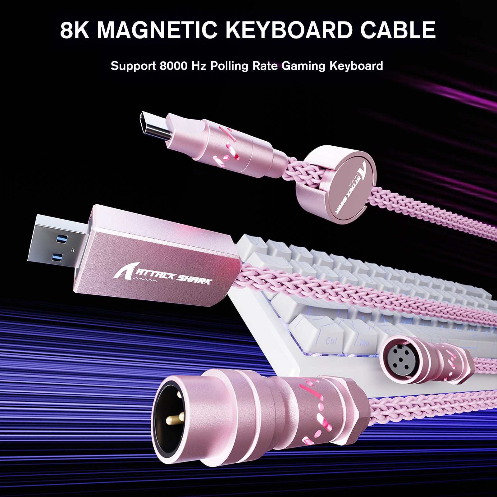 ATTACK SHARK C07 Niestandardowy Kabel Aviator do Klawiatury Magnetycznej 8KHz