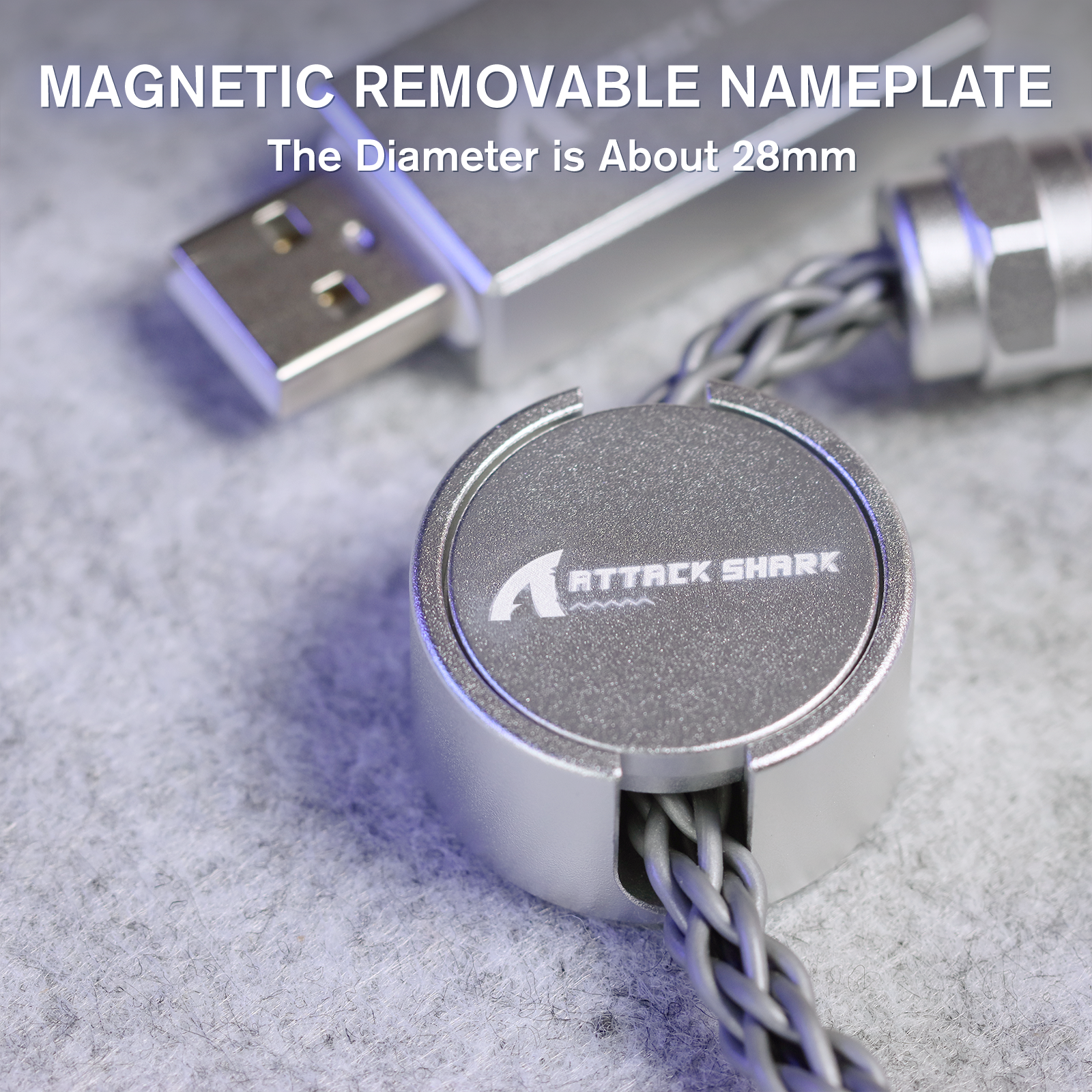 ATTACK SHARK C07 Niestandardowy Kabel Aviator do Klawiatury Magnetycznej 8KHz