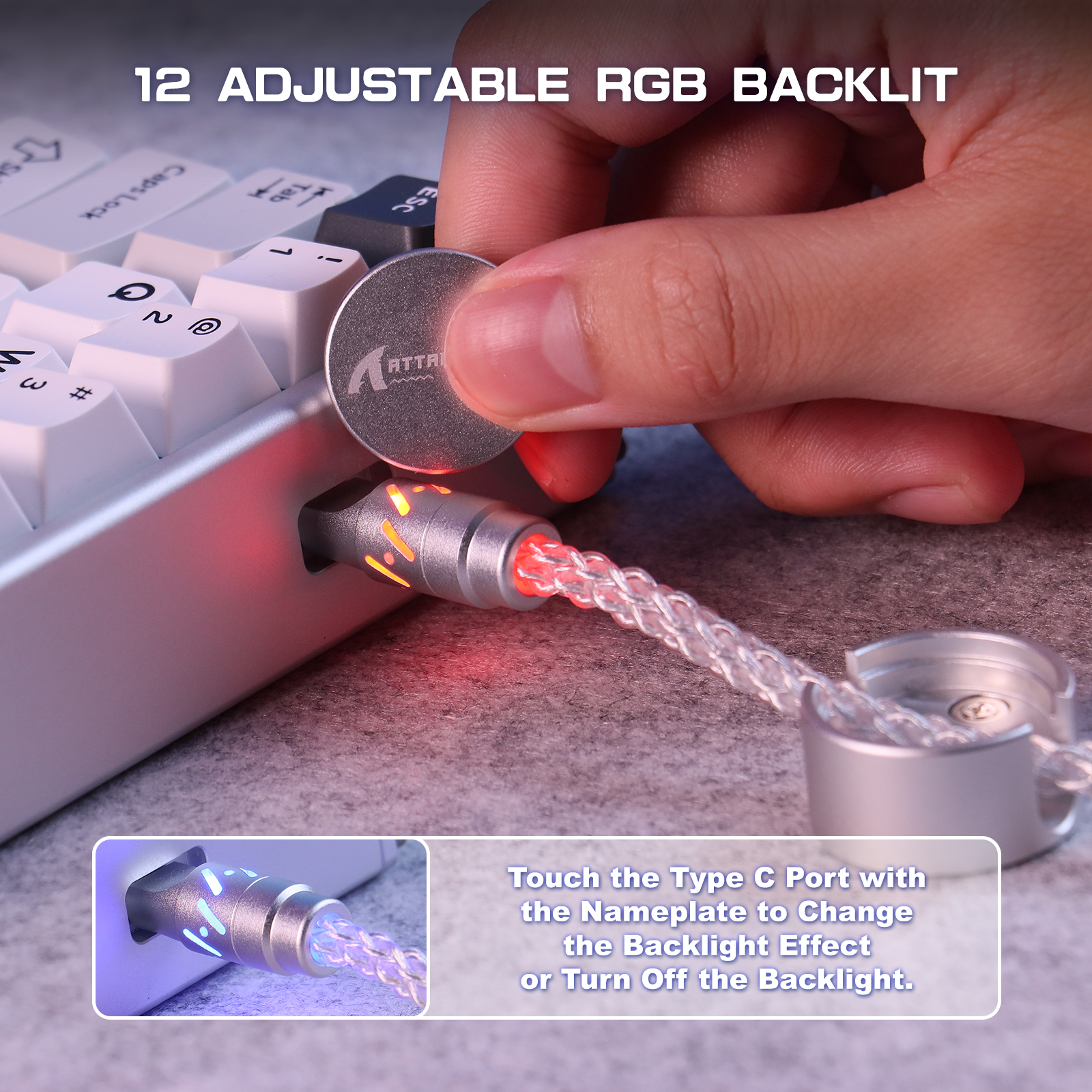 ATTACK SHARK C07 Niestandardowy Kabel Aviator do Klawiatury Magnetycznej 8KHz