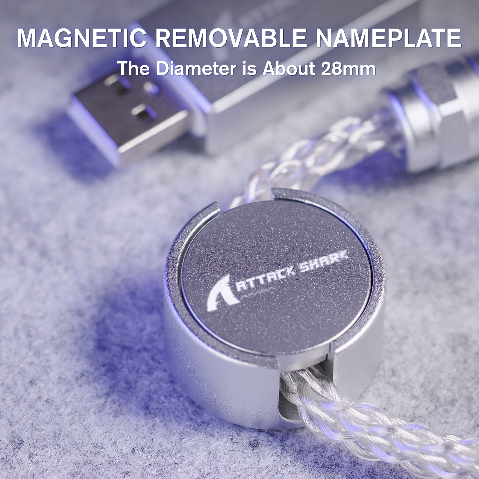 ATTACK SHARK C07 Niestandardowy Kabel Aviator do Klawiatury Magnetycznej 8KHz