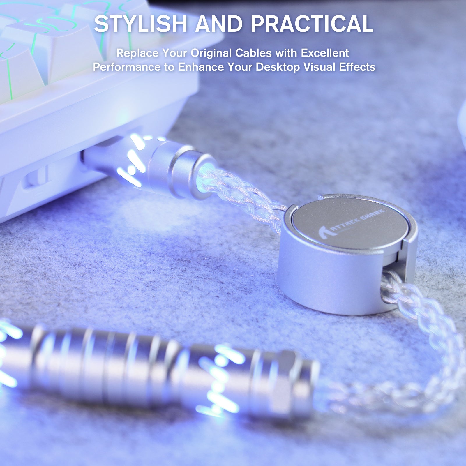 ATTACK SHARK C07 Niestandardowy Kabel Aviator do Klawiatury Magnetycznej 8KHz