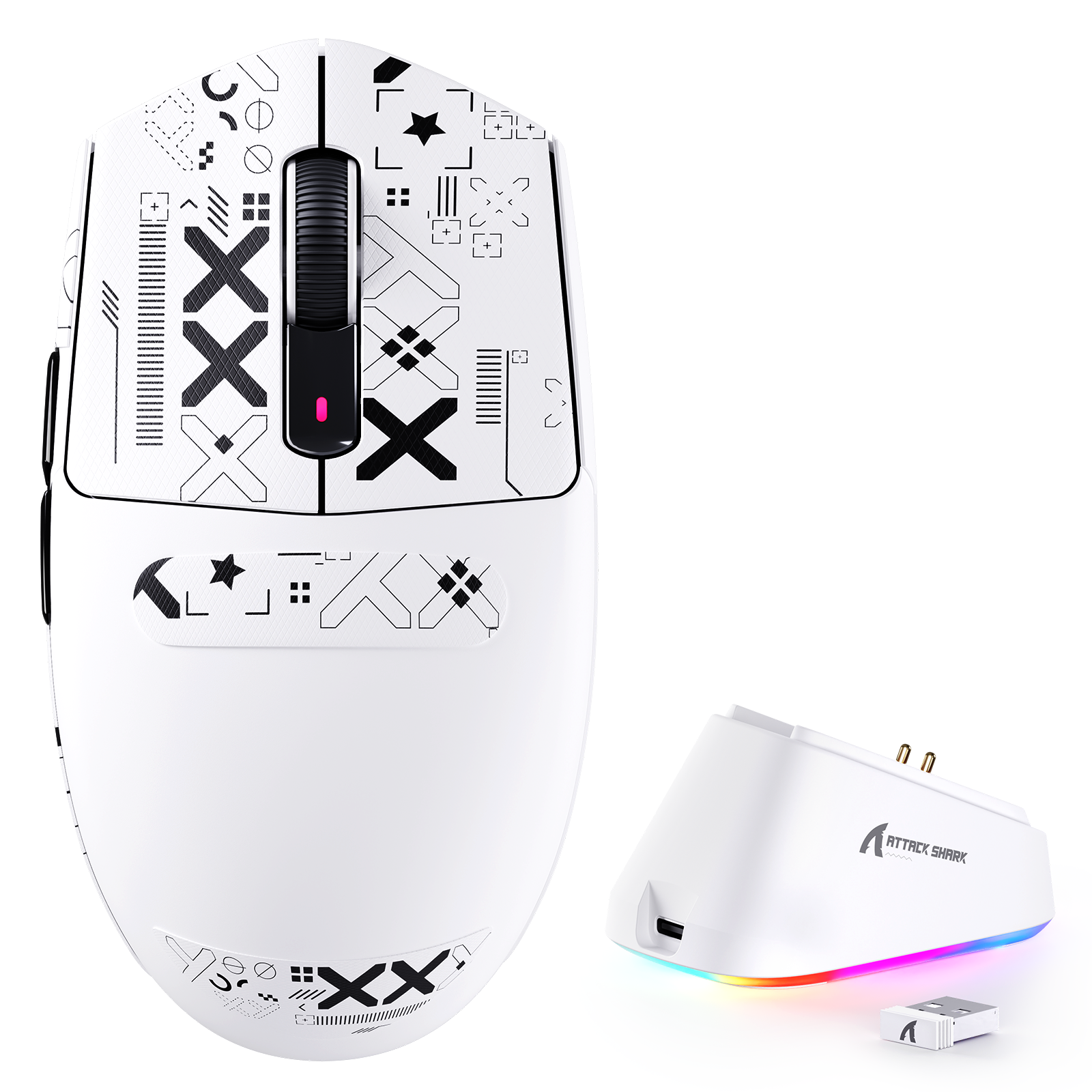 ATTACK SHARK G3 PRO Tri-mode bezprzewodowa mysz gamingowa z dokiem ładującym 25000 DPI Ultra lekka
