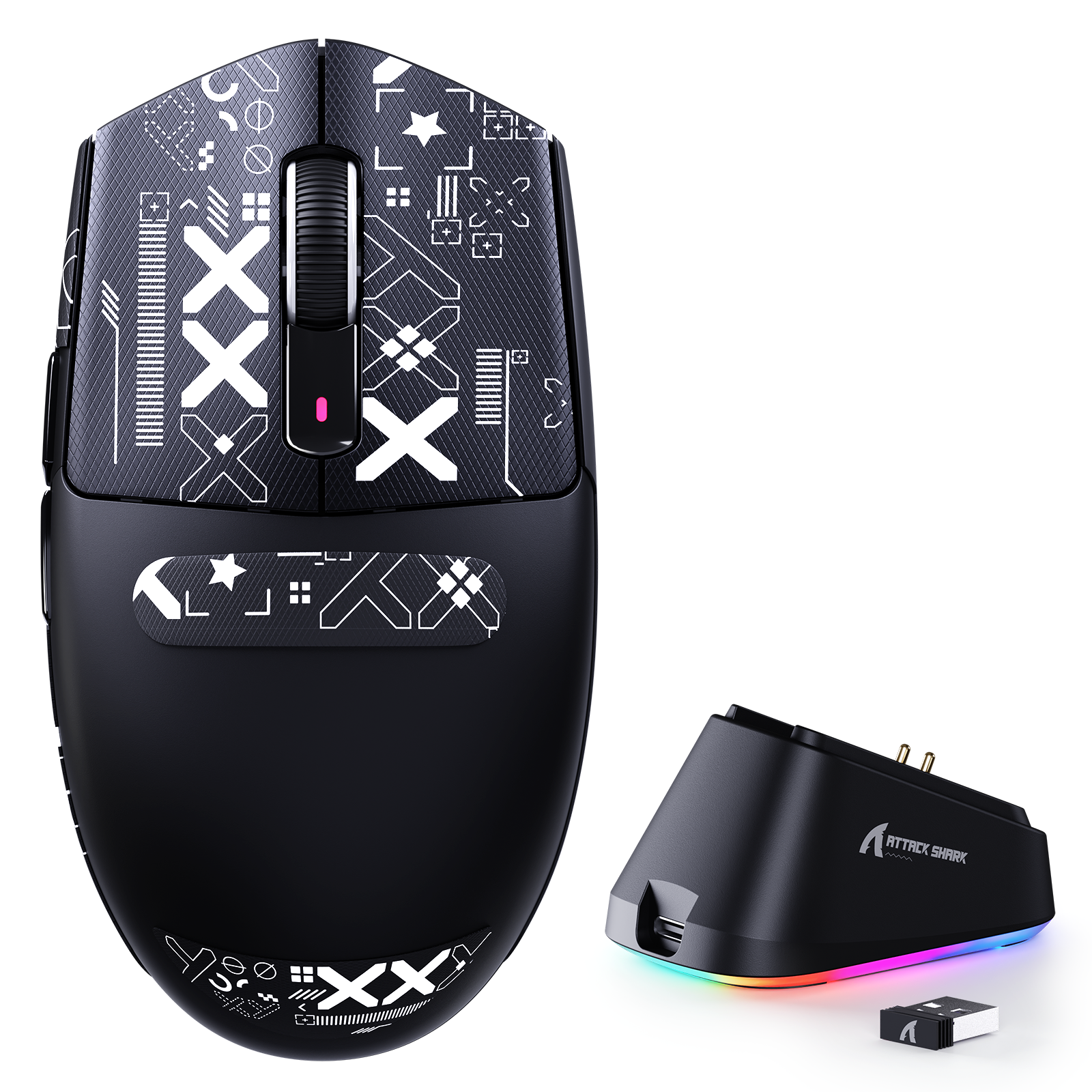 ATTACK SHARK G3PRO Tri-mode Bezprzewodowa mysz do gier z dokiem ładującym 25000 DPI Ultra lekka