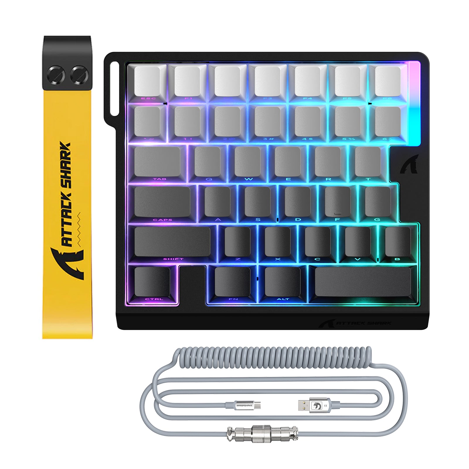 ATTACK SHARK M36 HE Jednoręczna klawiatura z magnetycznym przełącznikiem & C01 ULTRA LED Aviator Cable