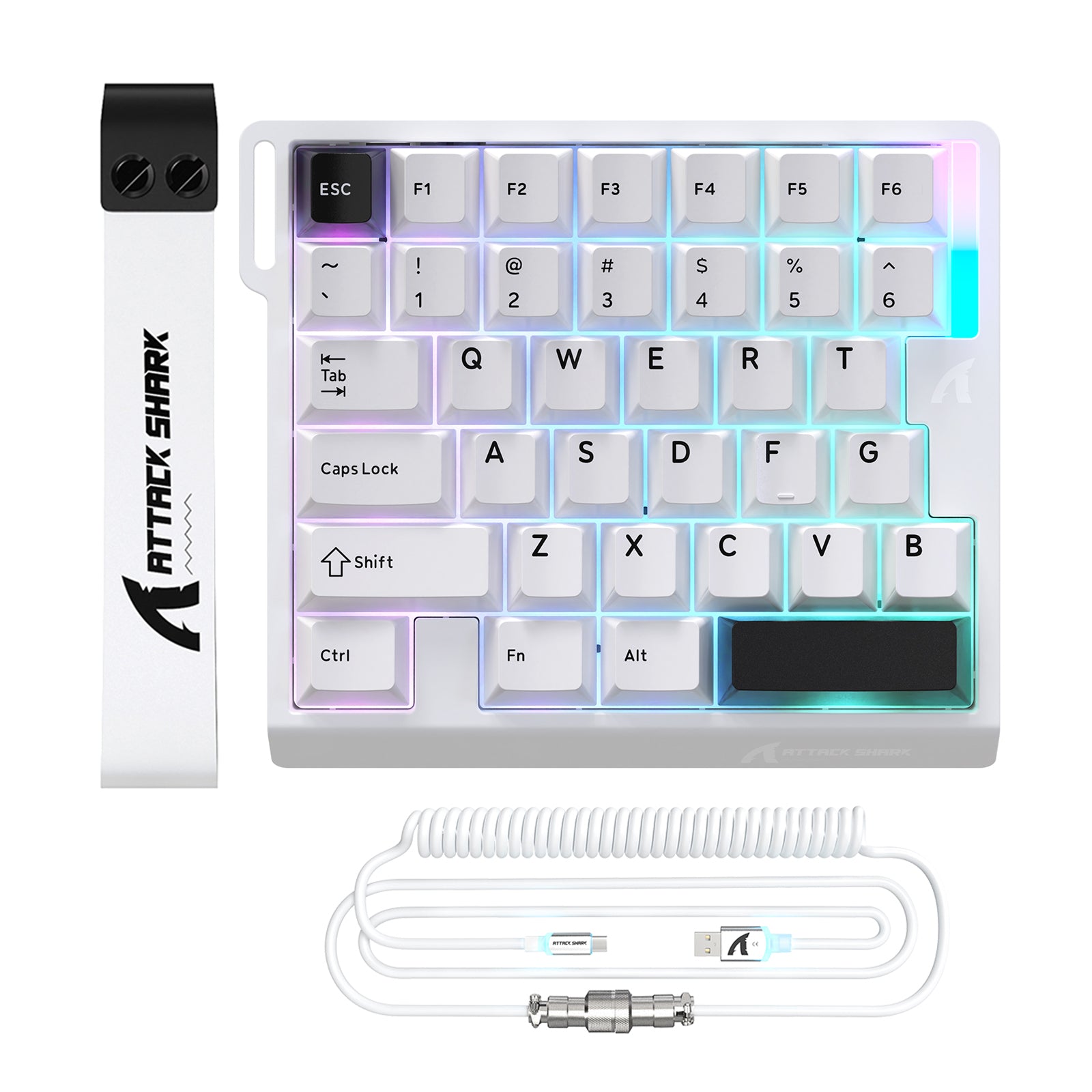 ATTACK SHARK M36 HE Jednoręczna klawiatura z magnetycznym przełącznikiem & C01 ULTRA LED Aviator Cable