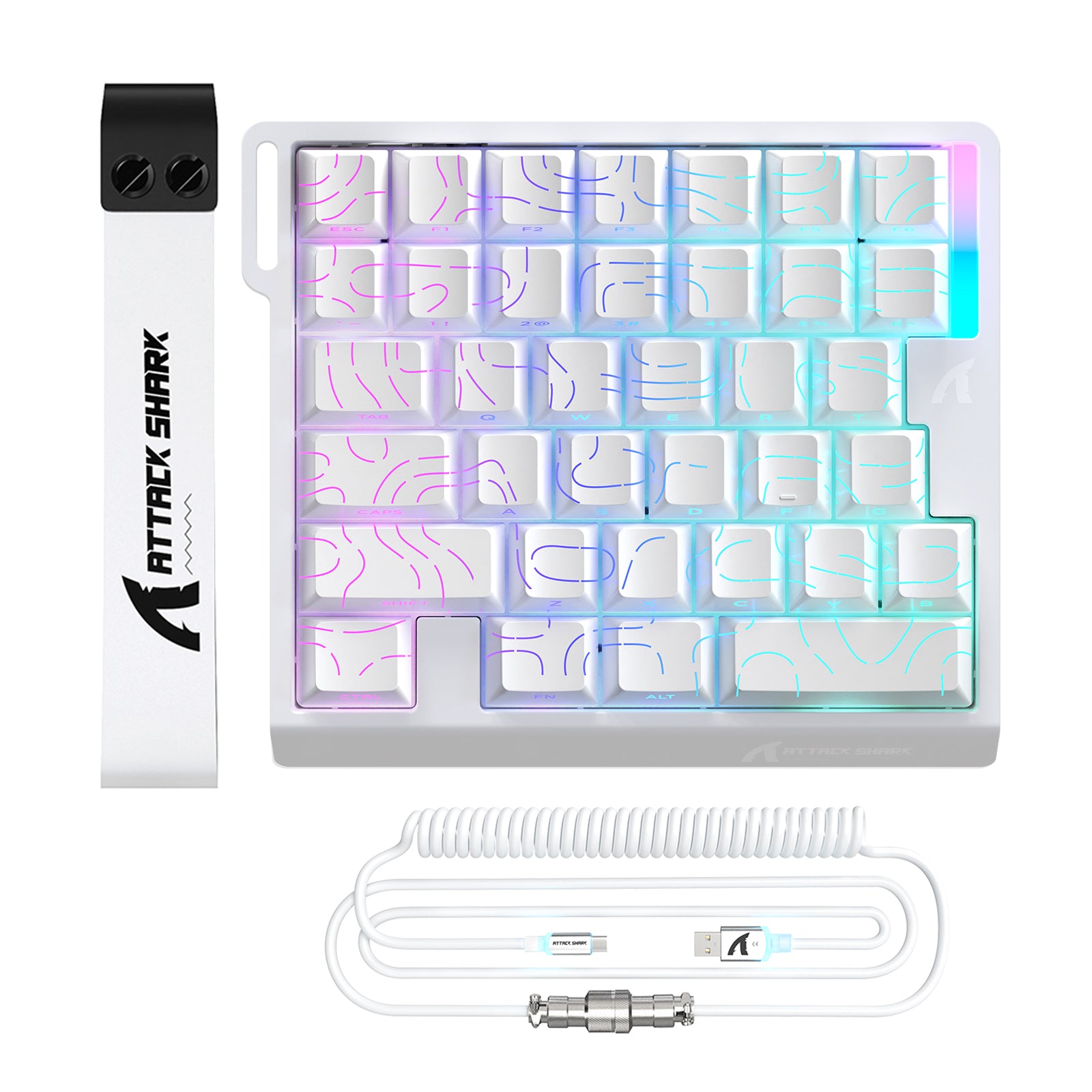 ATTACK SHARK M36 HE Jednoręczna klawiatura z magnetycznym przełącznikiem & C01 ULTRA LED Aviator Cable