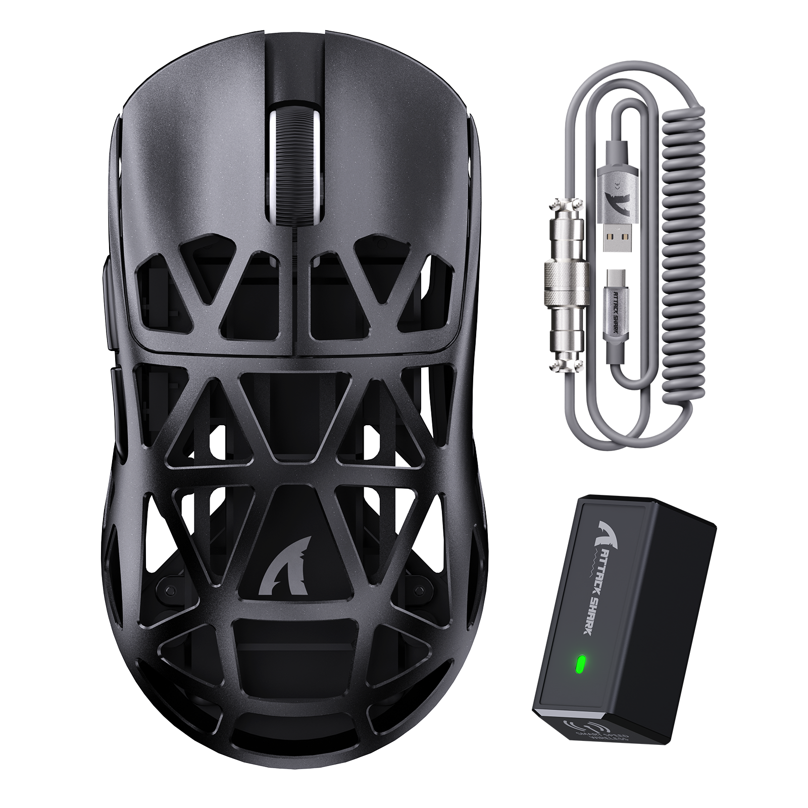 ATTACK SHARK R2 mysz gamingowa PAW3950 z magnezu 8K z kablem sprężynowym (bez stacji ładującej)