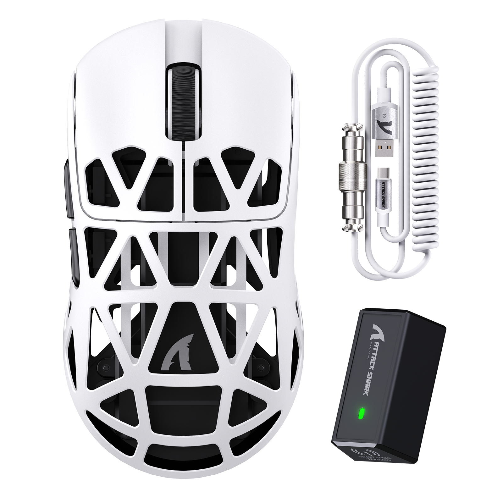 ATTACK SHARK R2 mysz gamingowa PAW3950 z magnezu 8K z kablem sprężynowym (bez stacji ładującej)