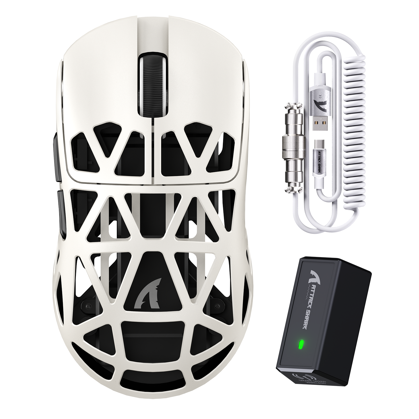 ATTACK SHARK R2 mysz gamingowa PAW3950 z magnezu 8K z kablem sprężynowym (bez stacji ładującej)