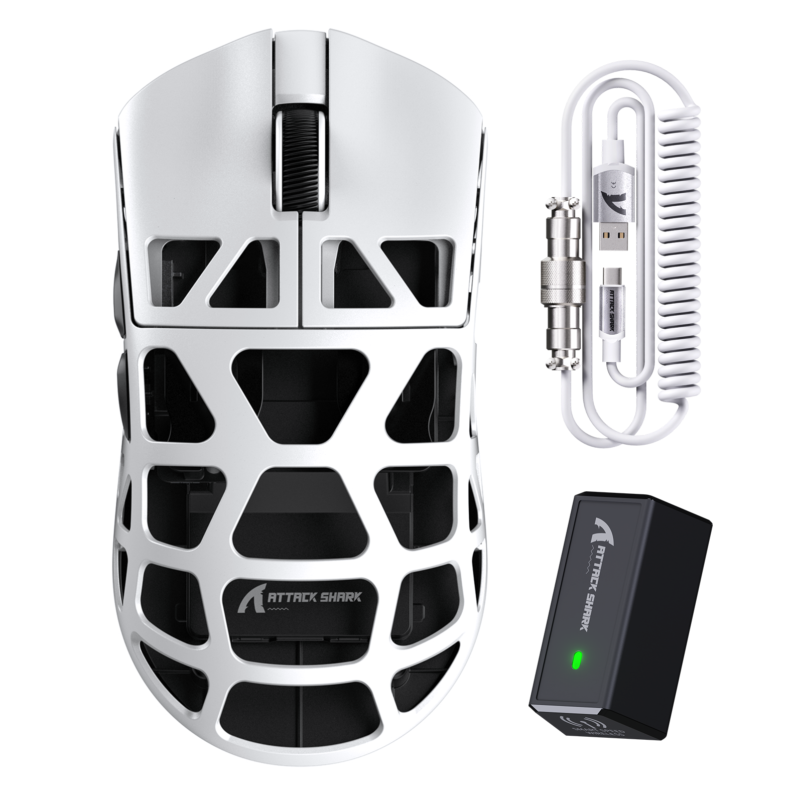 ATTACK SHARK R3 mysz gamingowa z magnezu 8K z kablem sprężynowym C06