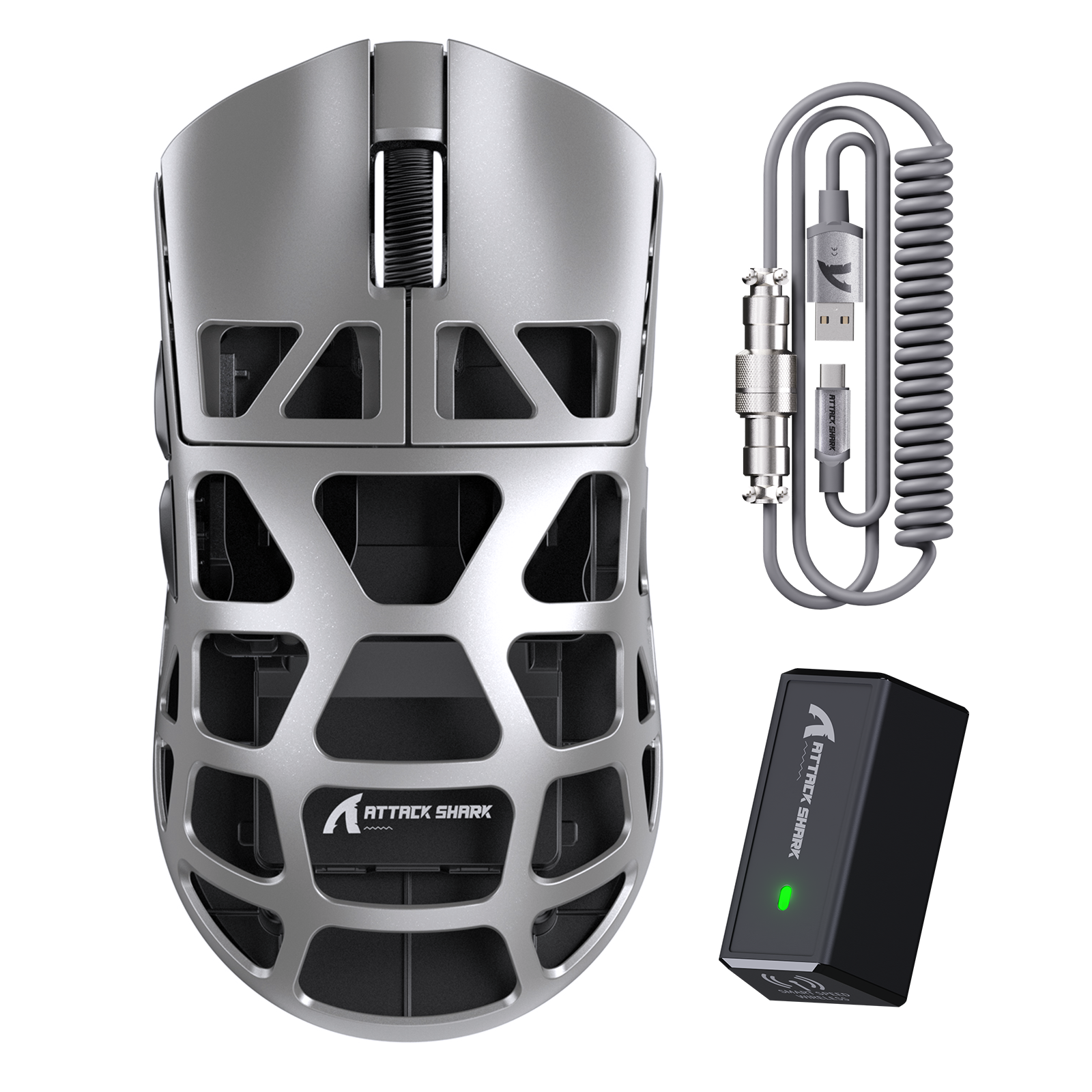 ATTACK SHARK R3 mysz gamingowa z magnezu 8K z kablem sprężynowym C06