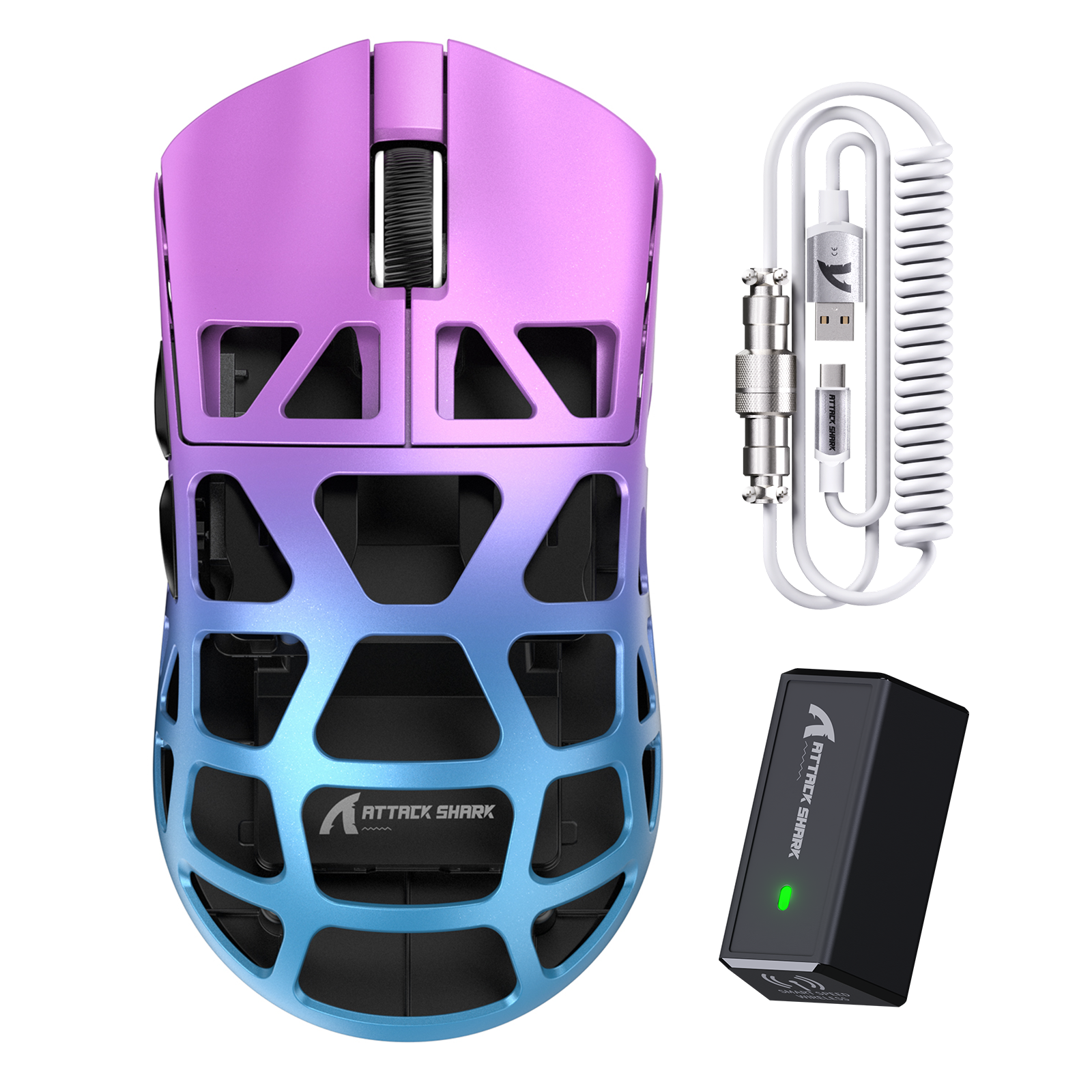 ATTACK SHARK R3 mysz gamingowa z magnezu 8K z kablem sprężynowym C06