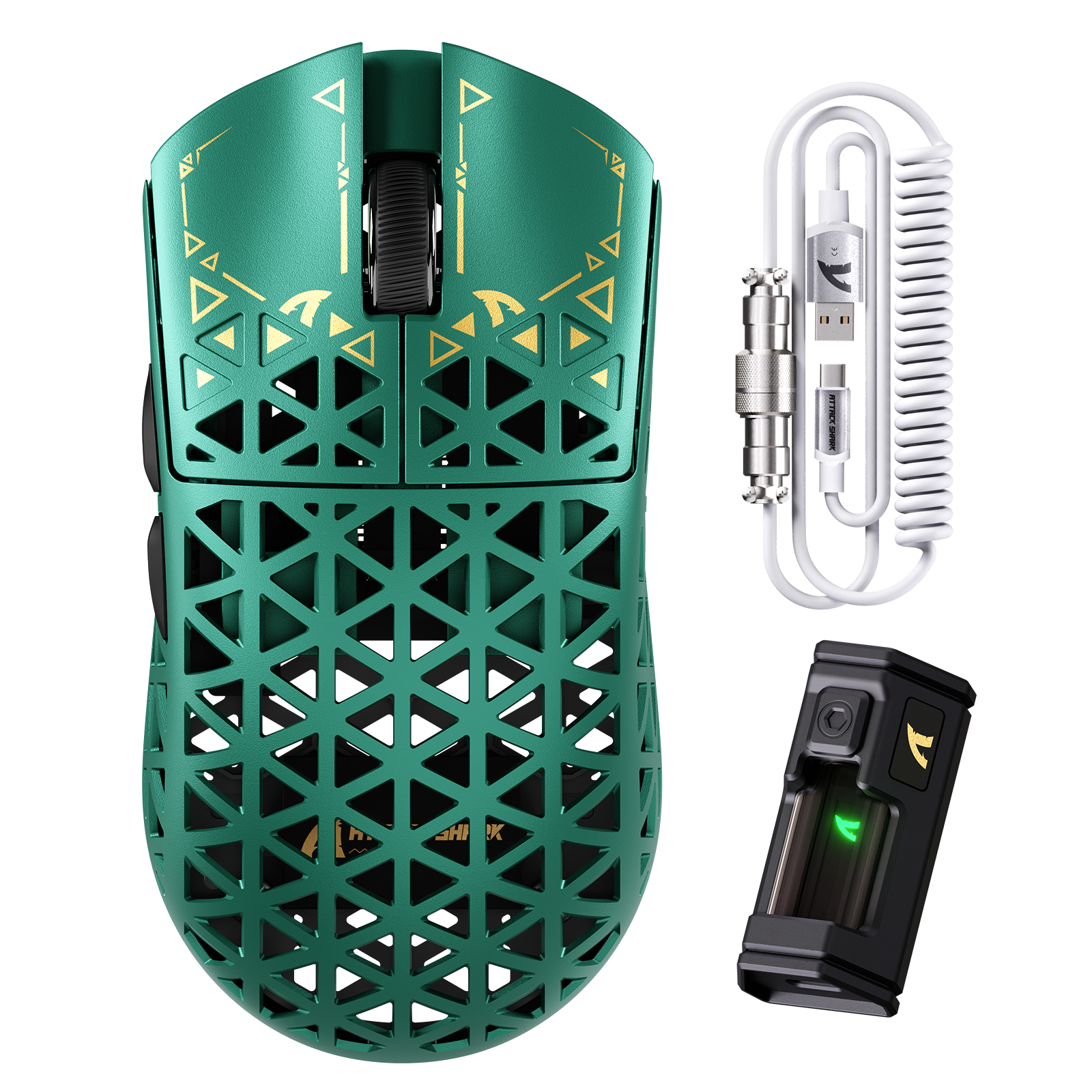 ATTACK SHARK R5 ULTRA Bezprzewodowa Mysz Gamingowa z Włókna Węglowego 8K PAW3950MAX z 8K Spiralnym Kablem