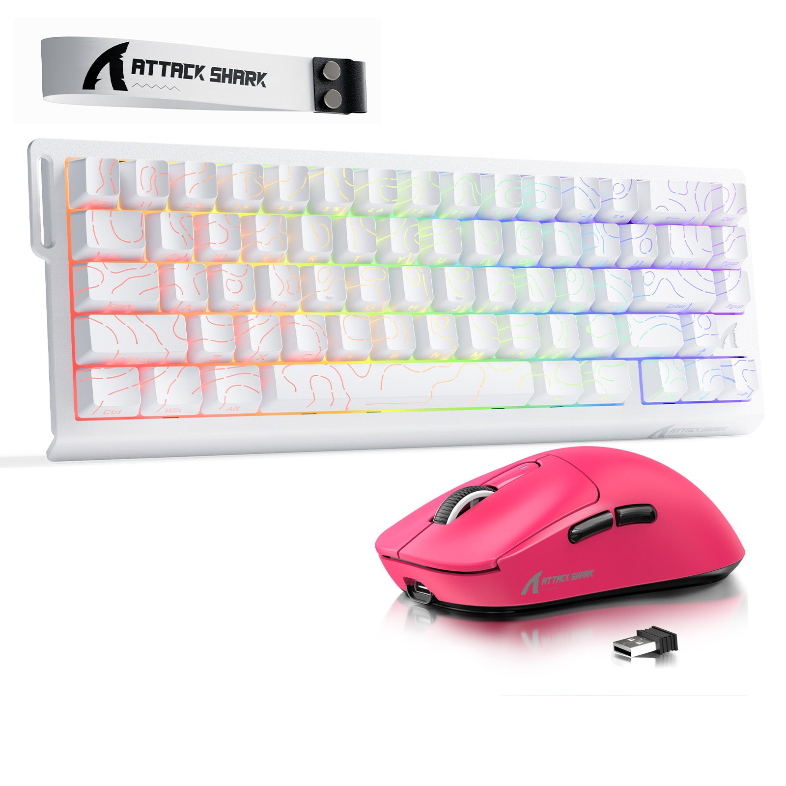 ATTACK SHARK X68HE Klawiatura Rapid Trigger + bezprzewodowa mysz do gier X3 w zestawie