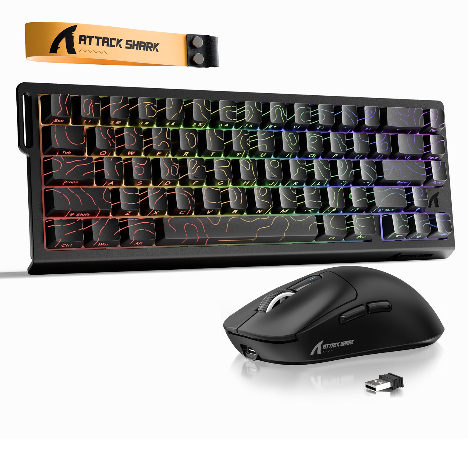 ATTACK SHARK X68HE Klawiatura Rapid Trigger + bezprzewodowa mysz do gier X3 w zestawie