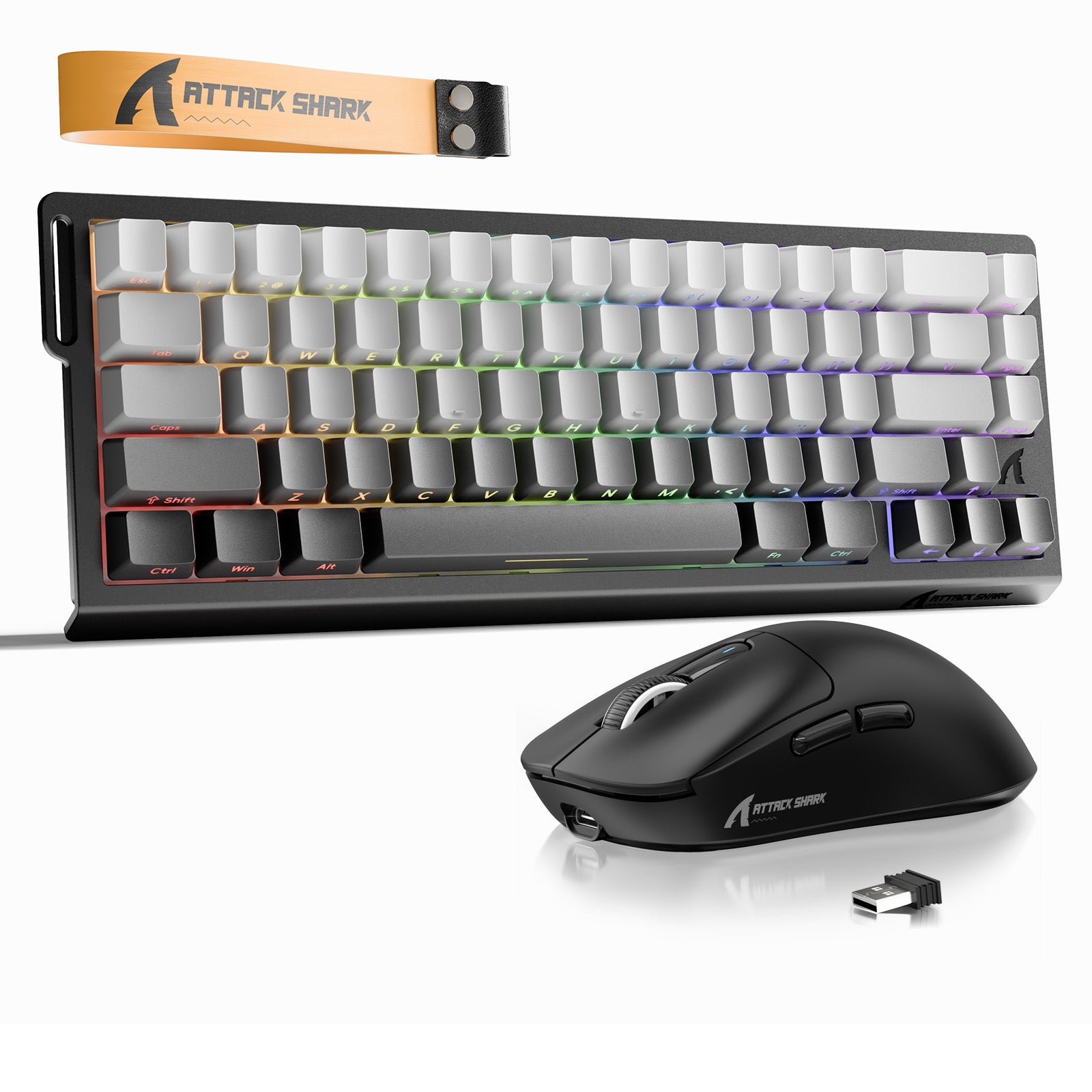 ATTACK SHARK X68HE Klawiatura Rapid Trigger + bezprzewodowa mysz do gier X3 w zestawie