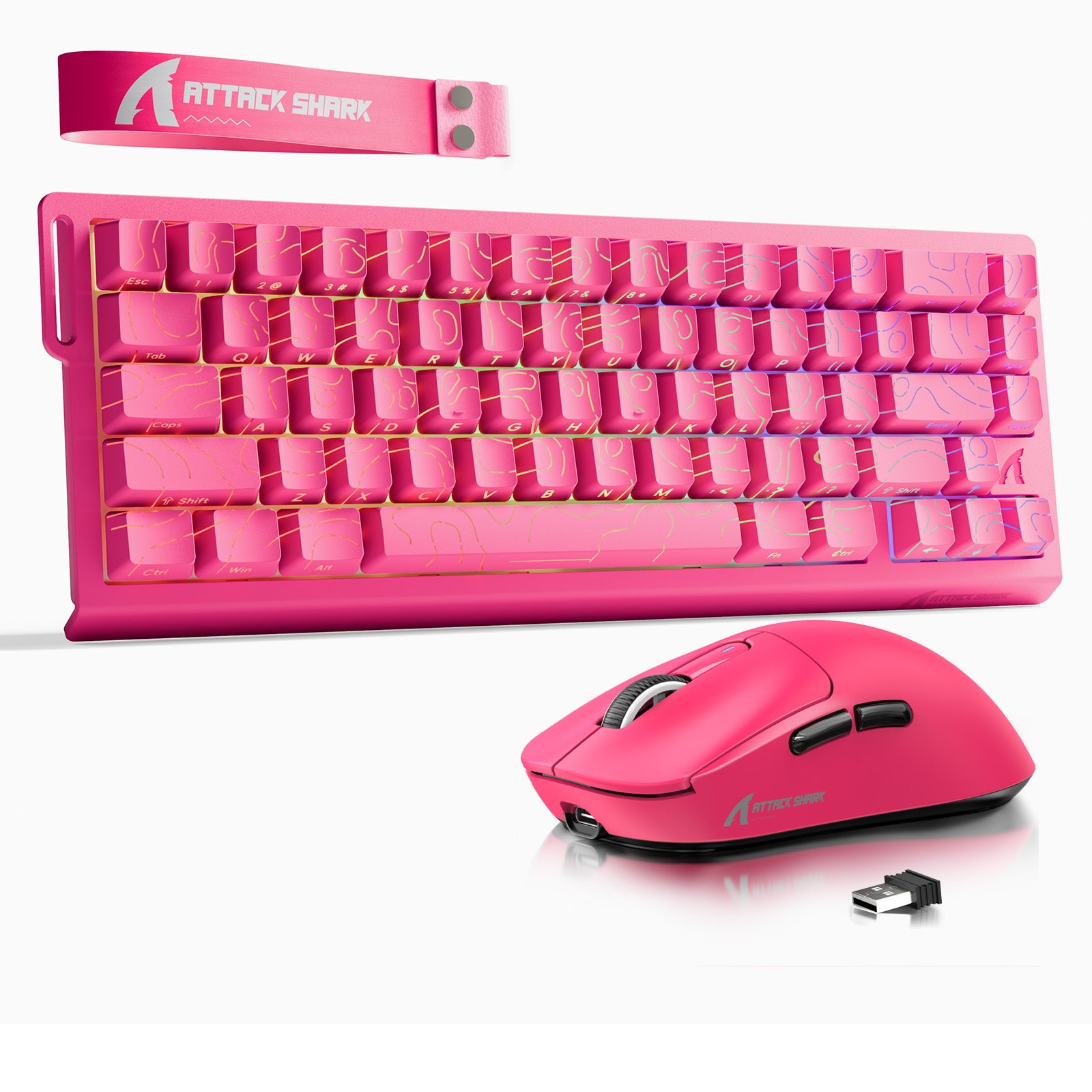 ATTACK SHARK X68HE Klawiatura Rapid Trigger + bezprzewodowa mysz do gier X3 w zestawie