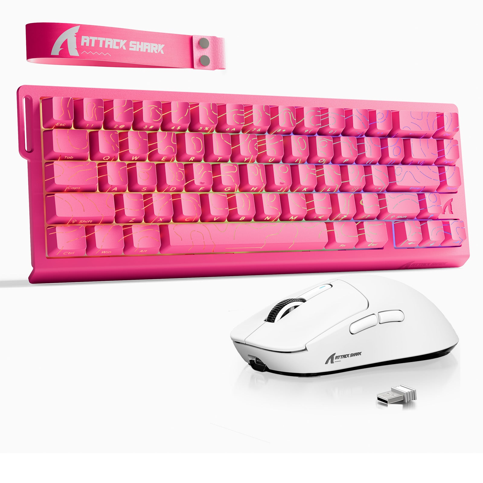 ATTACK SHARK X68HE Klawiatura Rapid Trigger + bezprzewodowa mysz do gier X3 w zestawie