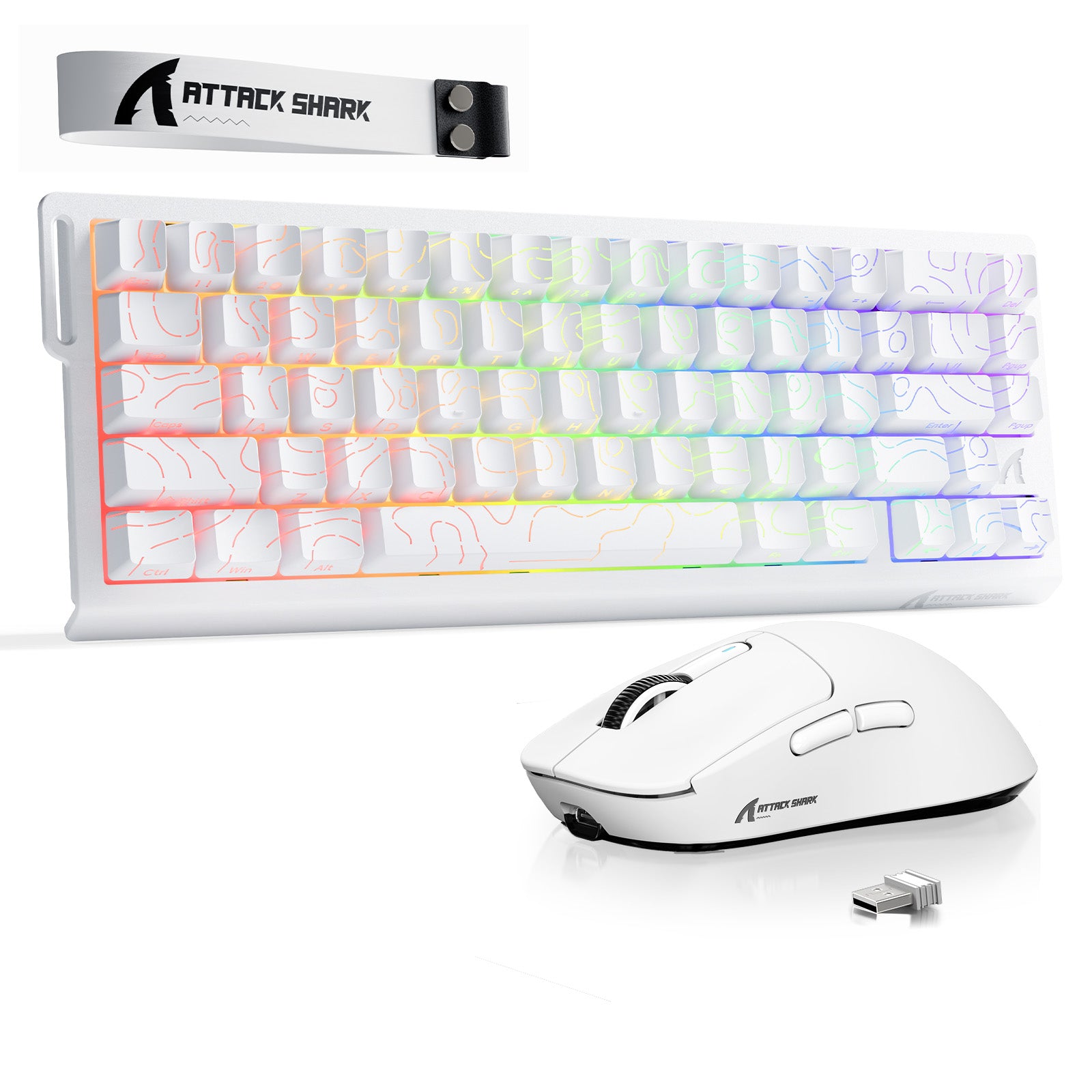 ATTACK SHARK X68HE Klawiatura Rapid Trigger + bezprzewodowa mysz do gier X3 w zestawie