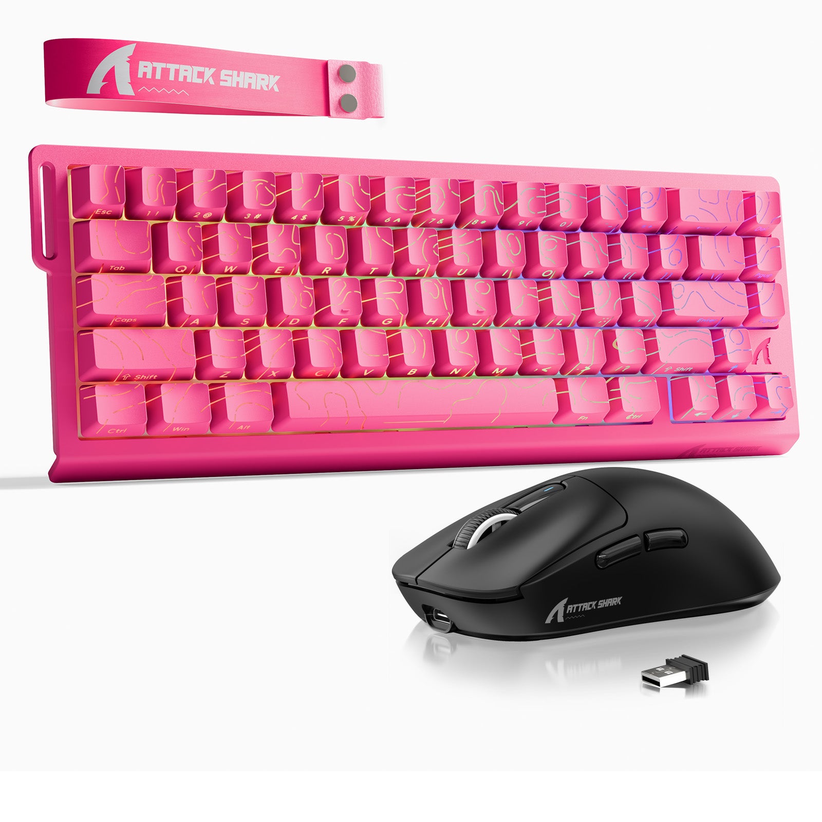 ATTACK SHARK X68HE Klawiatura Rapid Trigger + bezprzewodowa mysz do gier X3 w zestawie