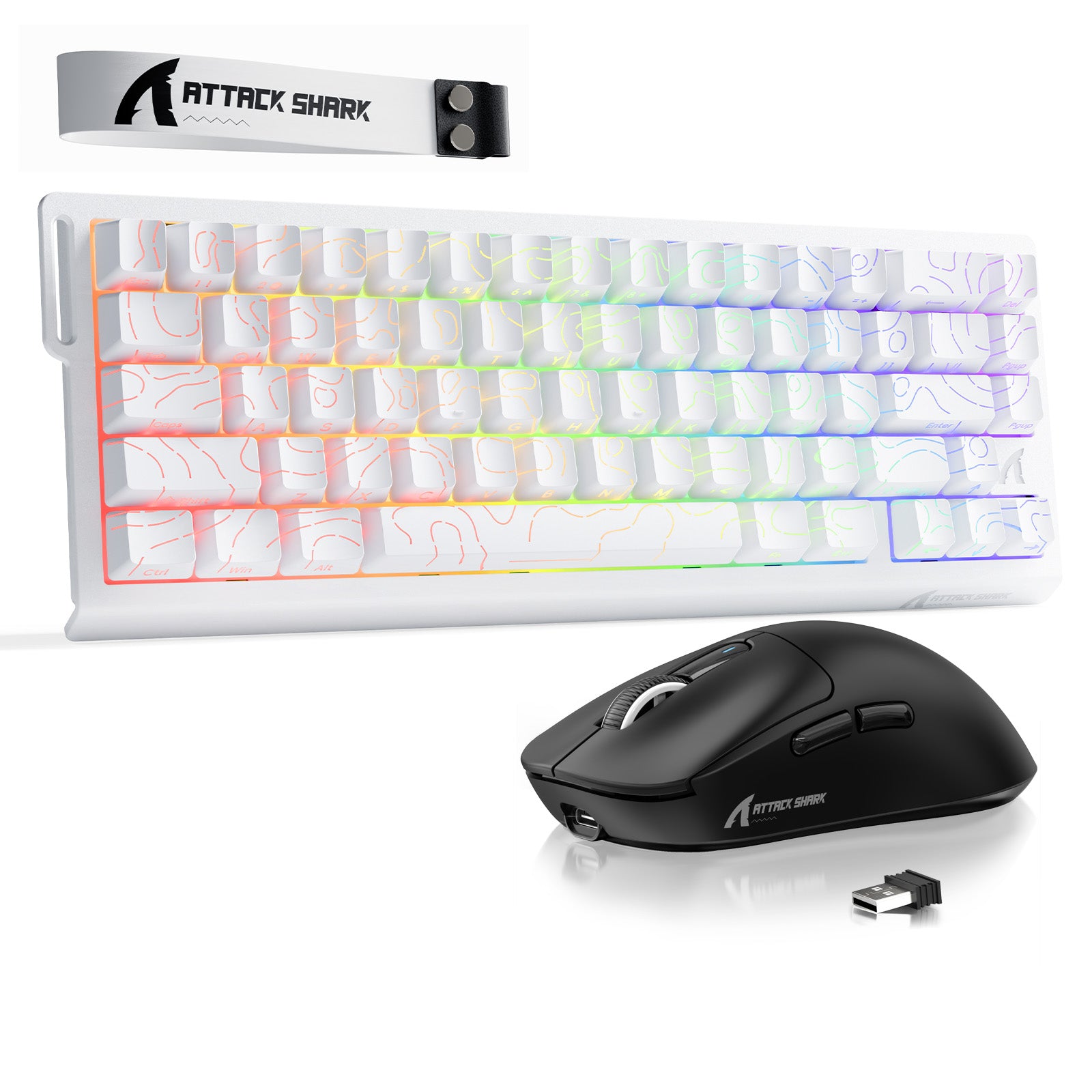 ATTACK SHARK X68HE Klawiatura Rapid Trigger + bezprzewodowa mysz do gier X3 w zestawie