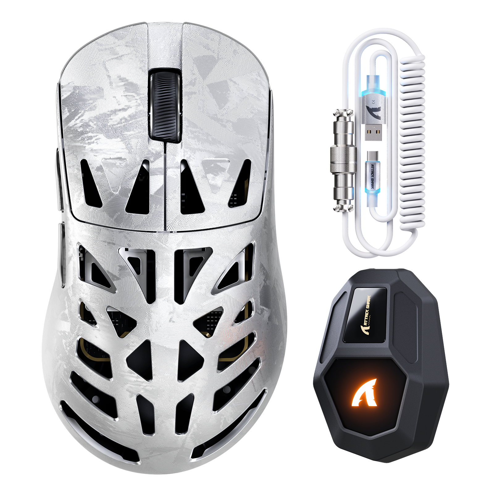 Bezprzewodowa mysz gamingowa ATTACK SHARK RS6 ULTRA z włókna węglowego, PAW3955MAX
