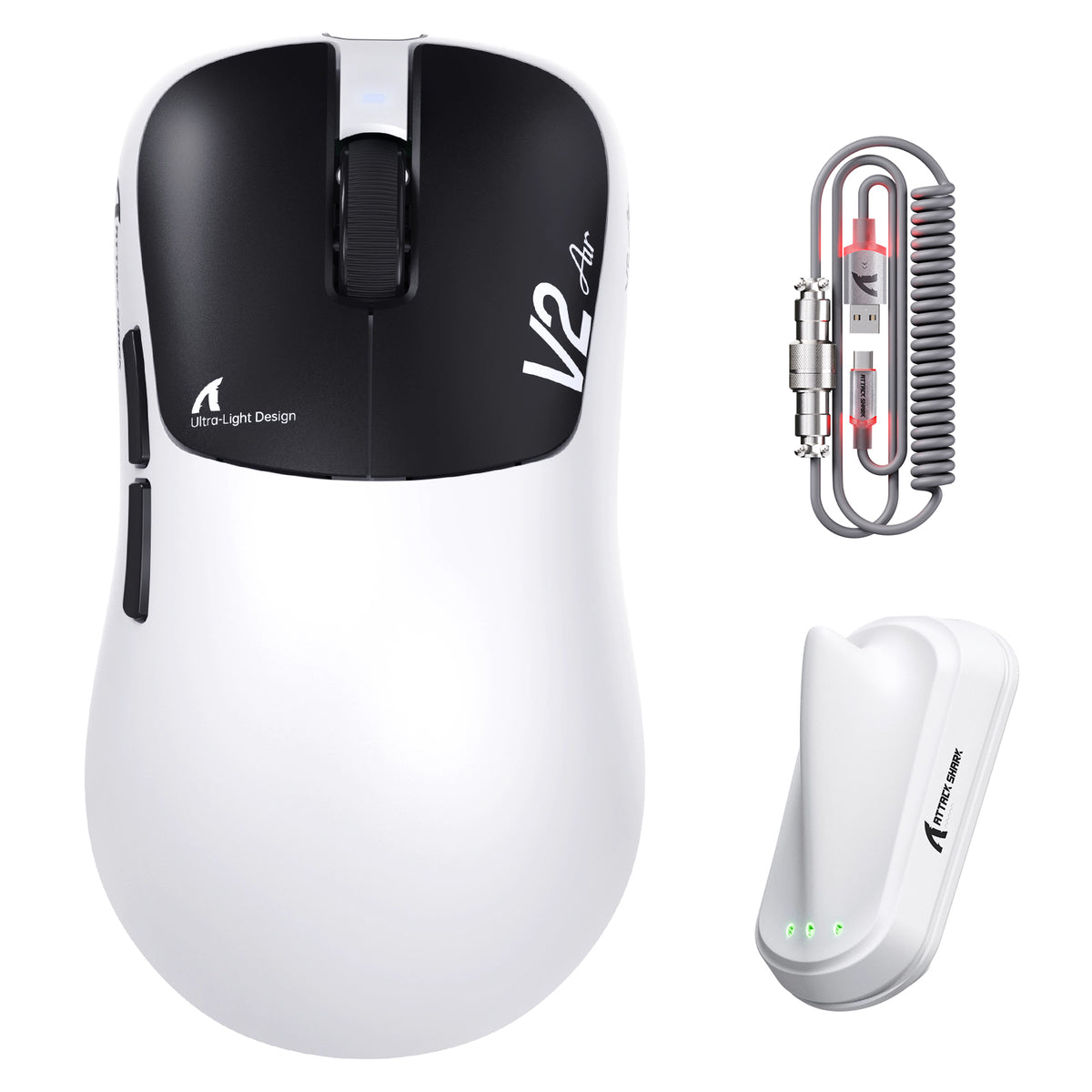 Ergonomiczna bezprzewodowa mysz gamingowa ATTACK SHARK V2 AIR PAW3955MAX