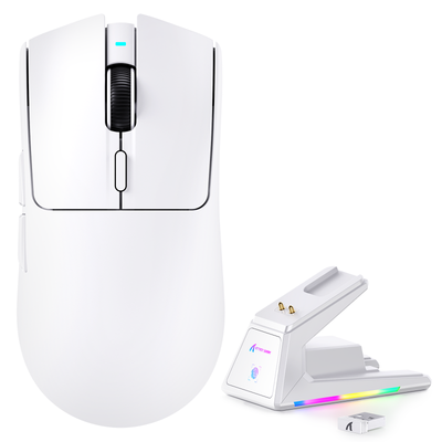 ATTACK SHARK X1 Tri-mode Gamingowa Mysz z Touchpadem RGB, Stacją Ładującą i Czujnikiem PAW3395PRO