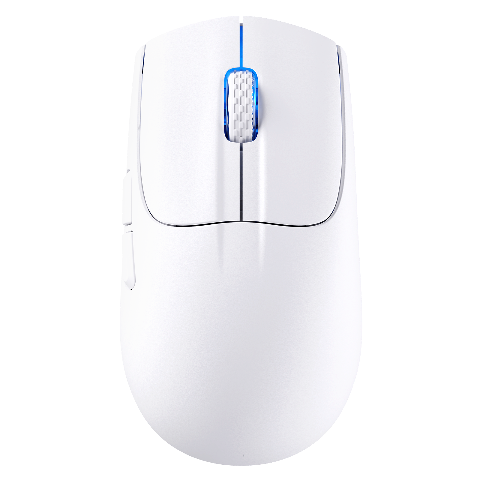 White wireless gaming mouse front view