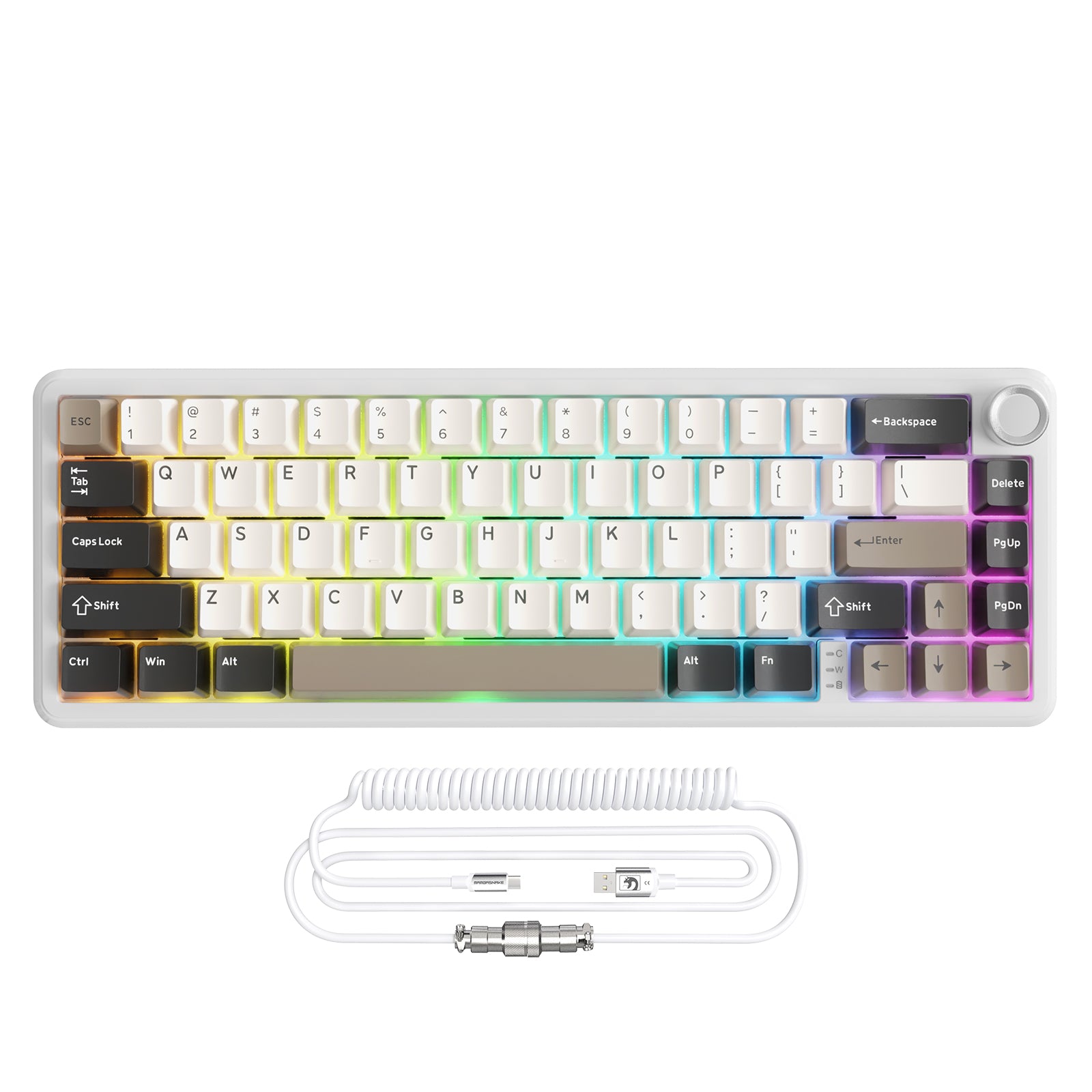 ATTACK SHARK X66 Bezprzewodowa Mechaniczna Klawiatura z 8K Spiralnym Kablem