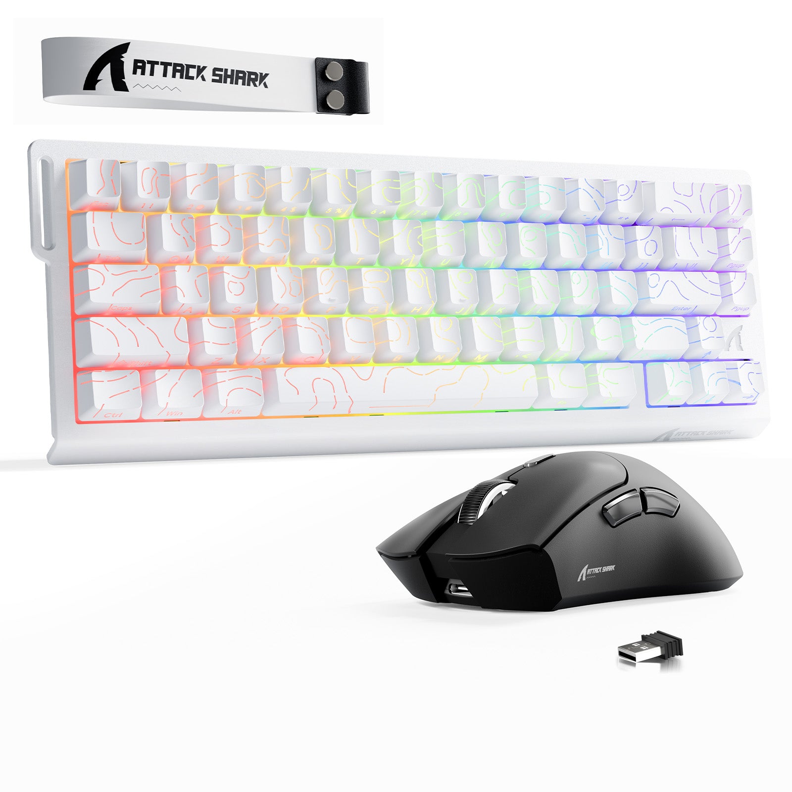 ATTACK SHARK X68HE Klawiatura Rapid Trigger + bezprzewodowa mysz do gier R1 w zestawie