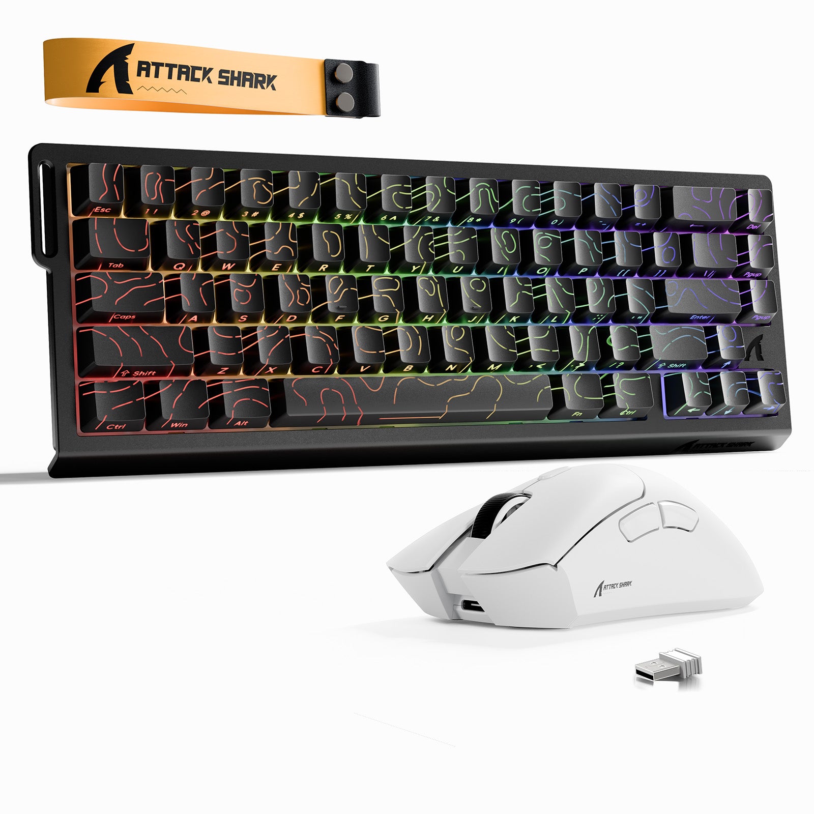 ATTACK SHARK X68HE Klawiatura Rapid Trigger + bezprzewodowa mysz do gier R1 w zestawie