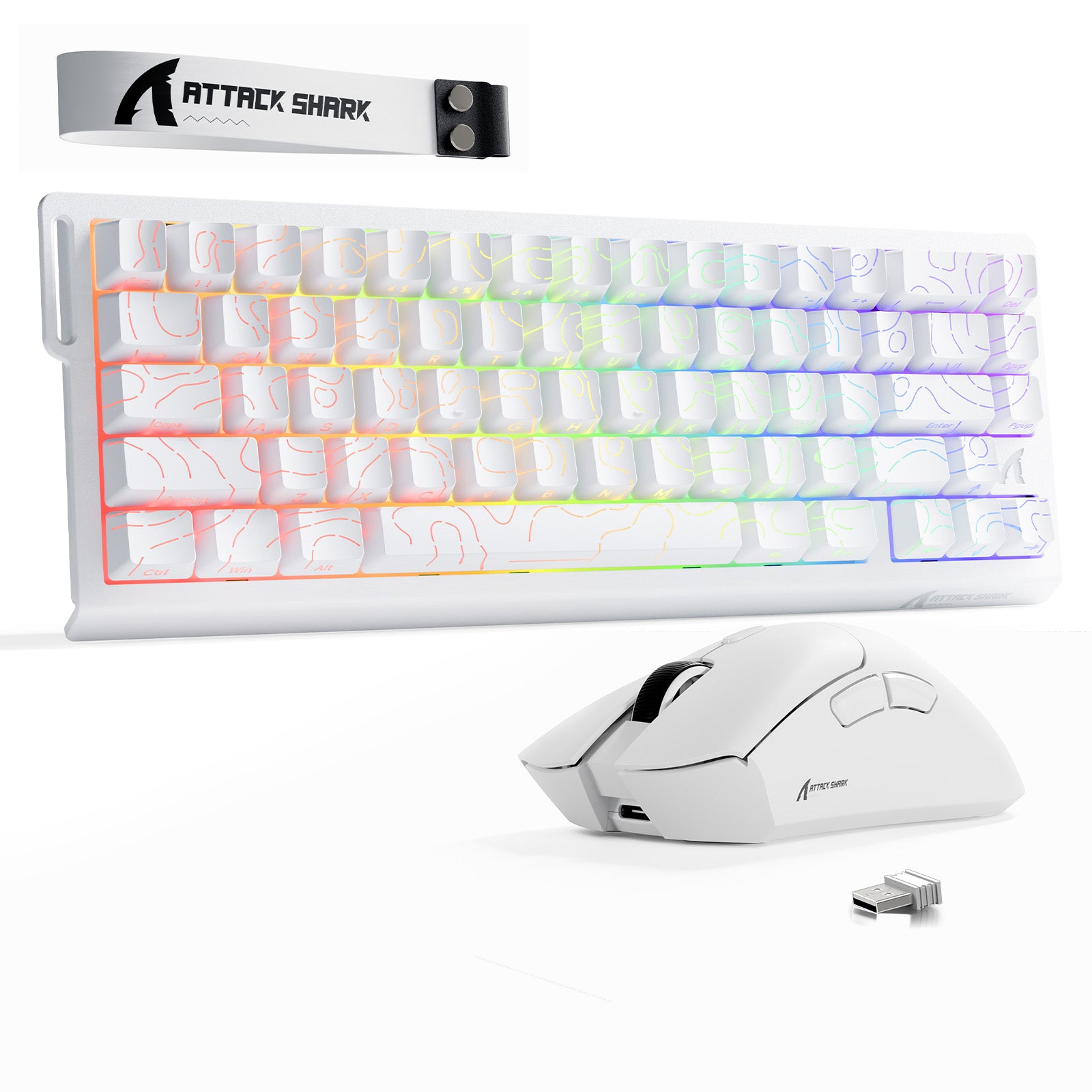 ATTACK SHARK X68HE Klawiatura Rapid Trigger + bezprzewodowa mysz do gier R1 w zestawie