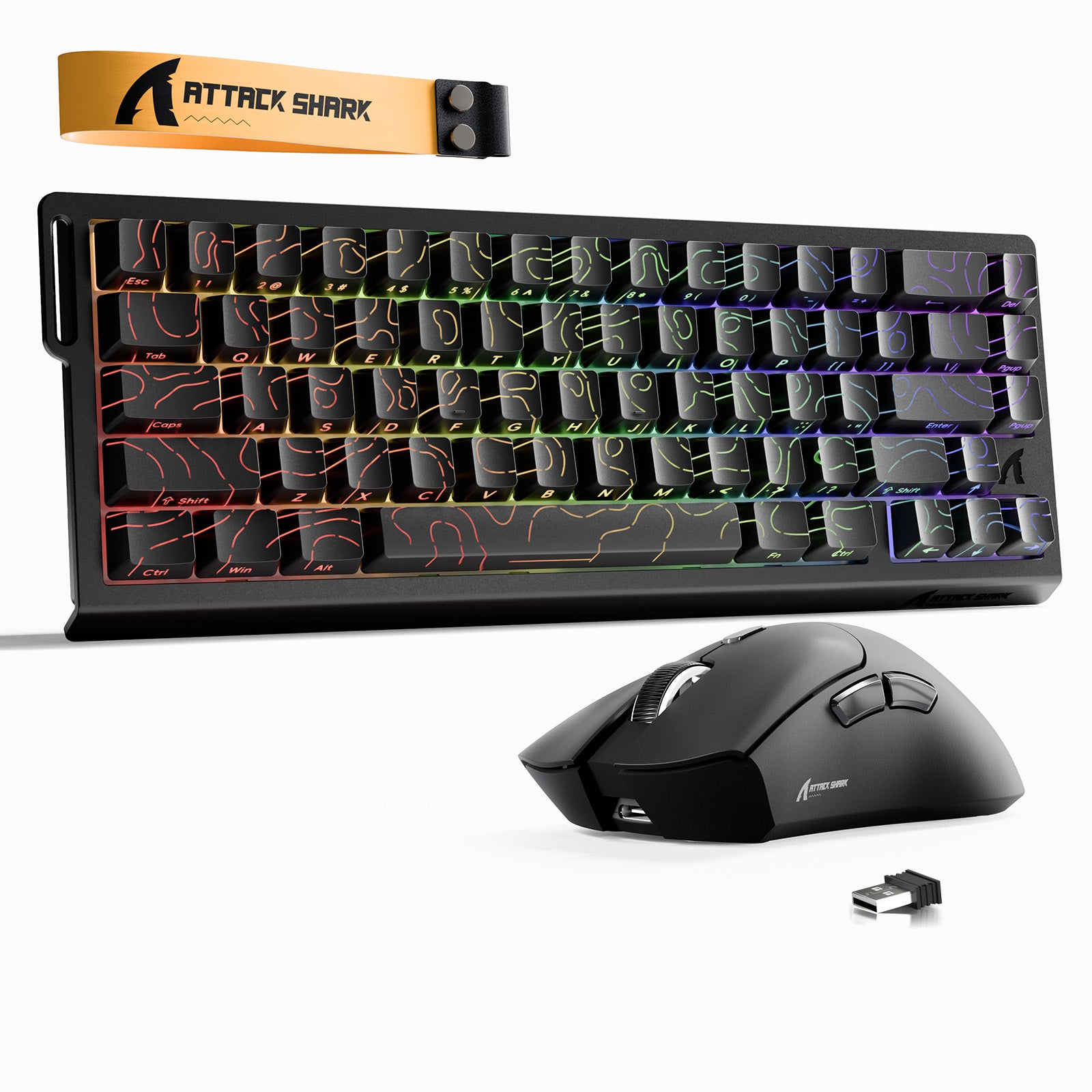 ATTACK SHARK X68HE Klawiatura Rapid Trigger + bezprzewodowa mysz do gier R1 w zestawie