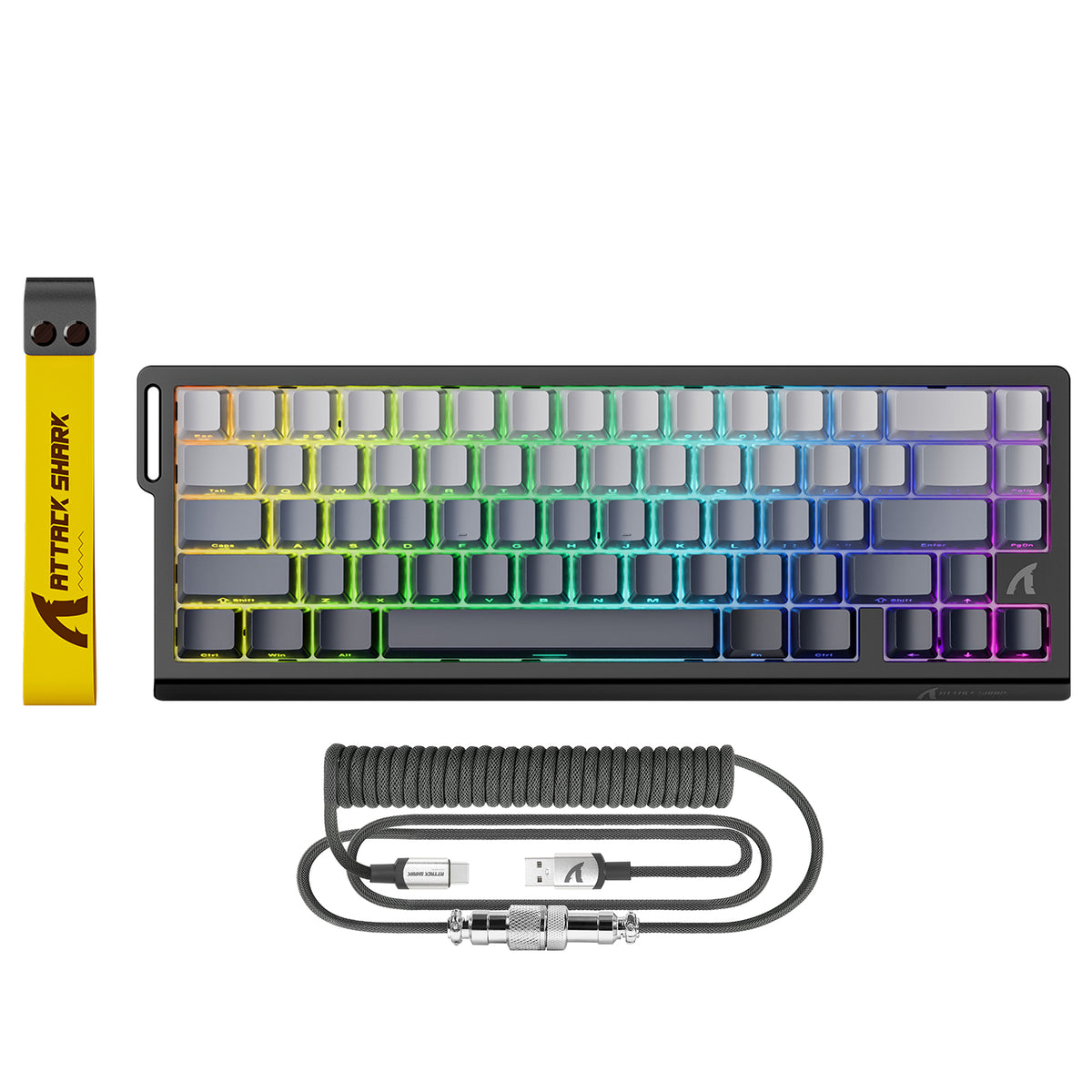 ATTACK SHARK X68 HE Klawiatura z Magnetycznym Przełącznikiem Rapid Trigger ze Spiralnym Kablem C01PRO
