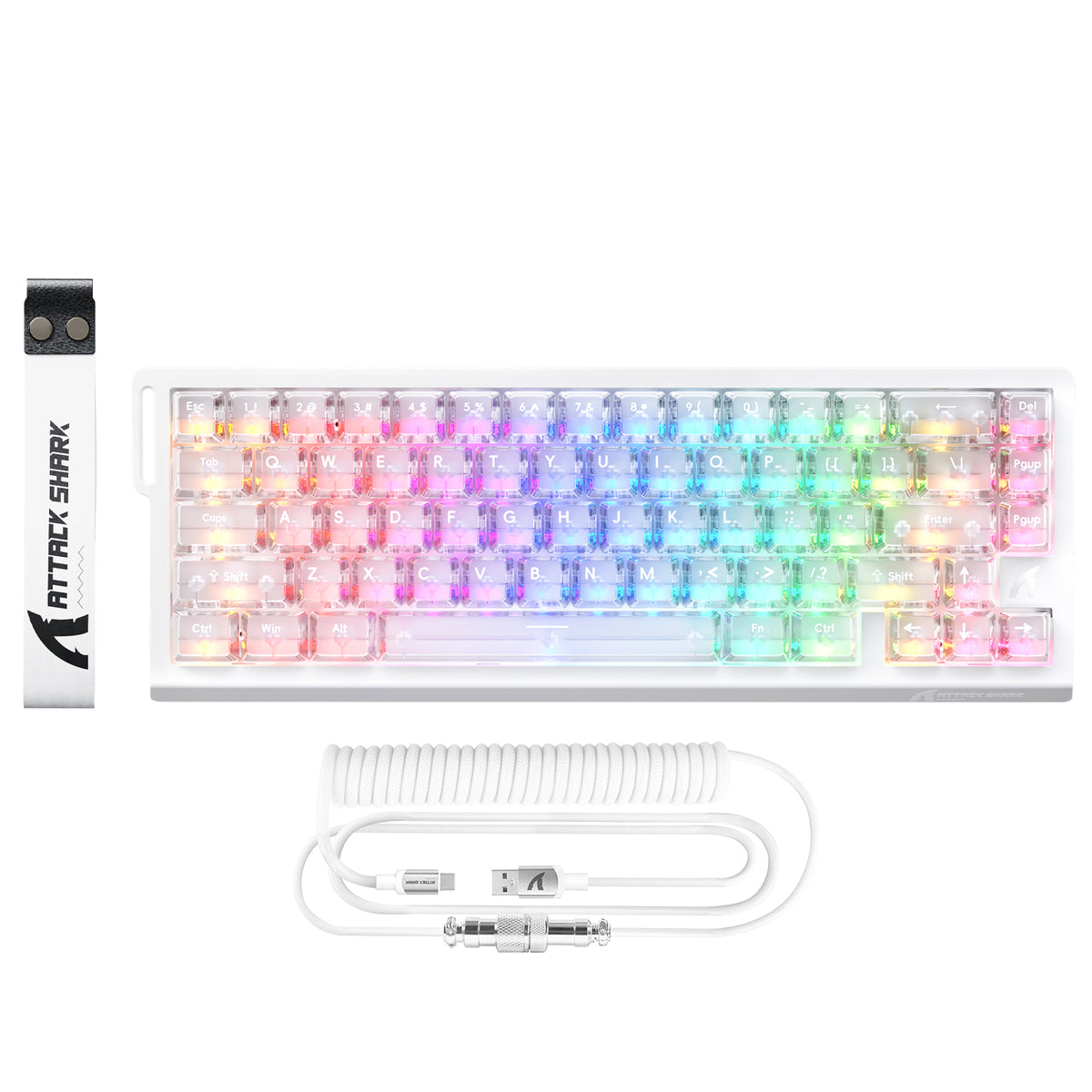 ATTACK SHARK X68 HE Klawiatura z Magnetycznym Przełącznikiem Rapid Trigger ze Spiralnym Kablem C01PRO